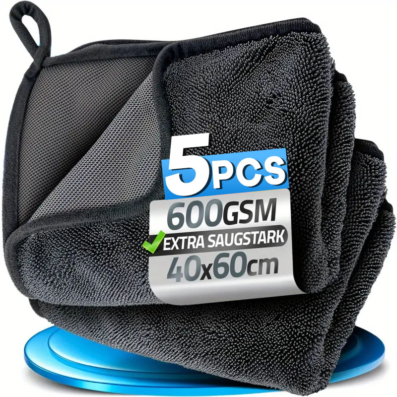 Microfiber Car Drying Towel Super Absorbent - مناشف غسيل السيارات 600GSM قسط العناية
