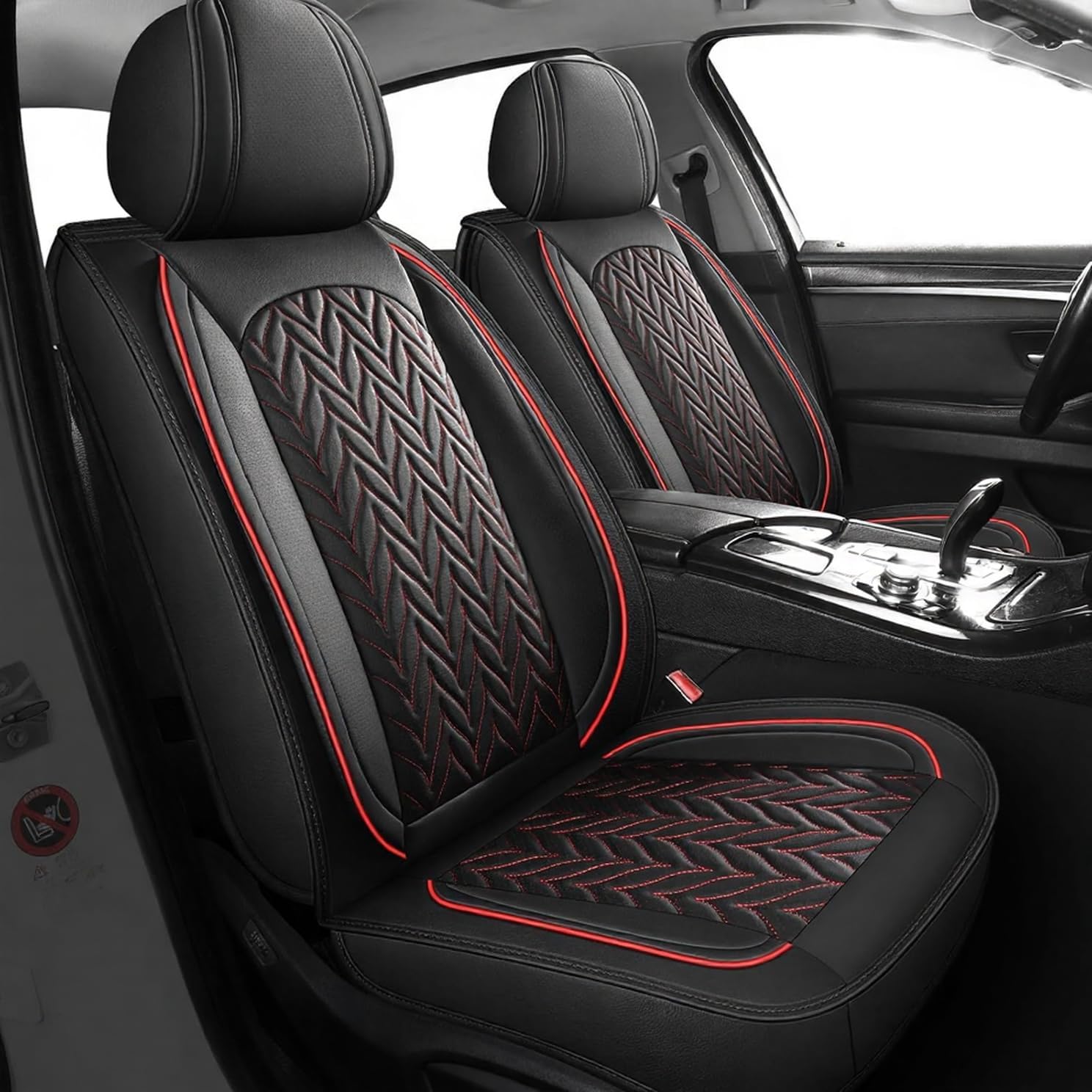 Leather Car Seat Covers Full Set Universal - حماية شاملة لمقاعد السيارات، طقم كامل،