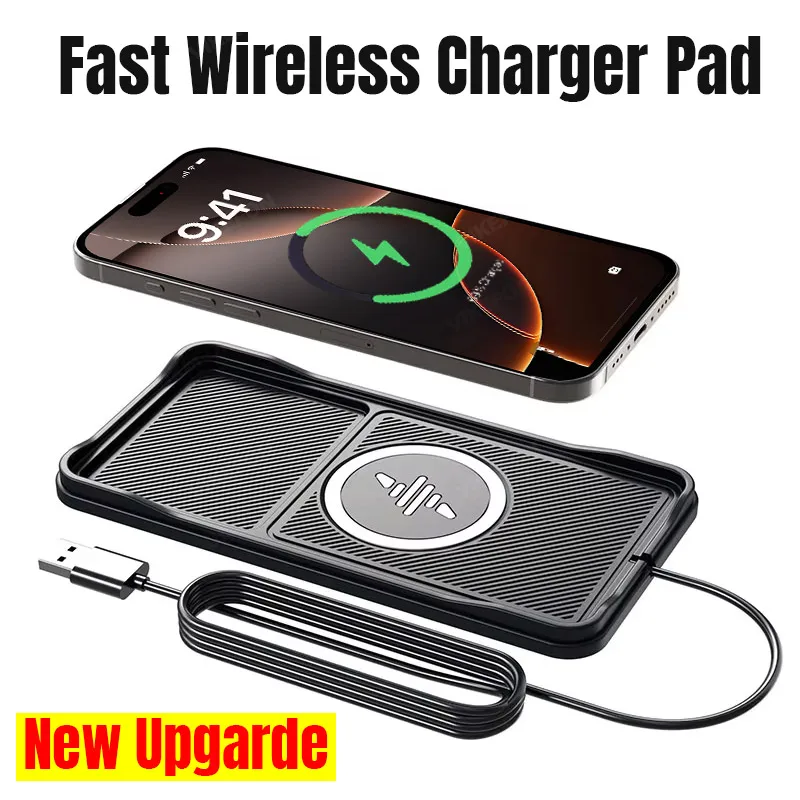 Wireless Car Charger Mount Fast Charging - سيارة شاحن لاسلكي الوسادة قاعدة كابل