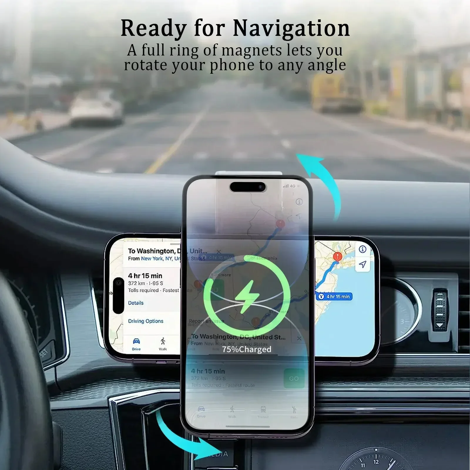 سيارة المغناطيسي شاحن لاسلكي ل - مراجعة Wireless Car Charger Mount Fast Charging وسعره