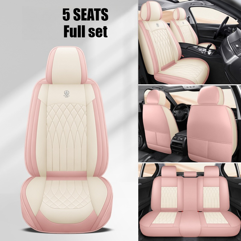 مجموعة كاملة من أغطية مقاعد ال - مراجعة Leather Car Seat Covers Full Set Universal وسعره