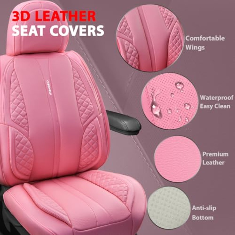 أغطية مقاعد سيارة من جلد PU ال - مراجعة Leather Car Seat Covers Full Set Universal وسعره