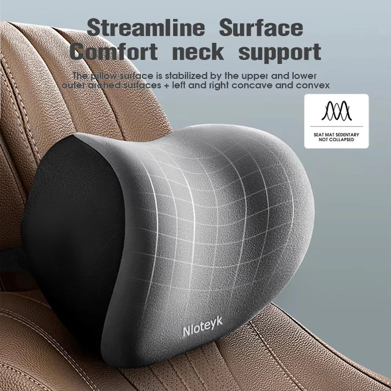 وسادة رقبة للسيارة من الفوم ال - مراجعة Memory Foam Car Neck Pillow Lumbar Support وسعره