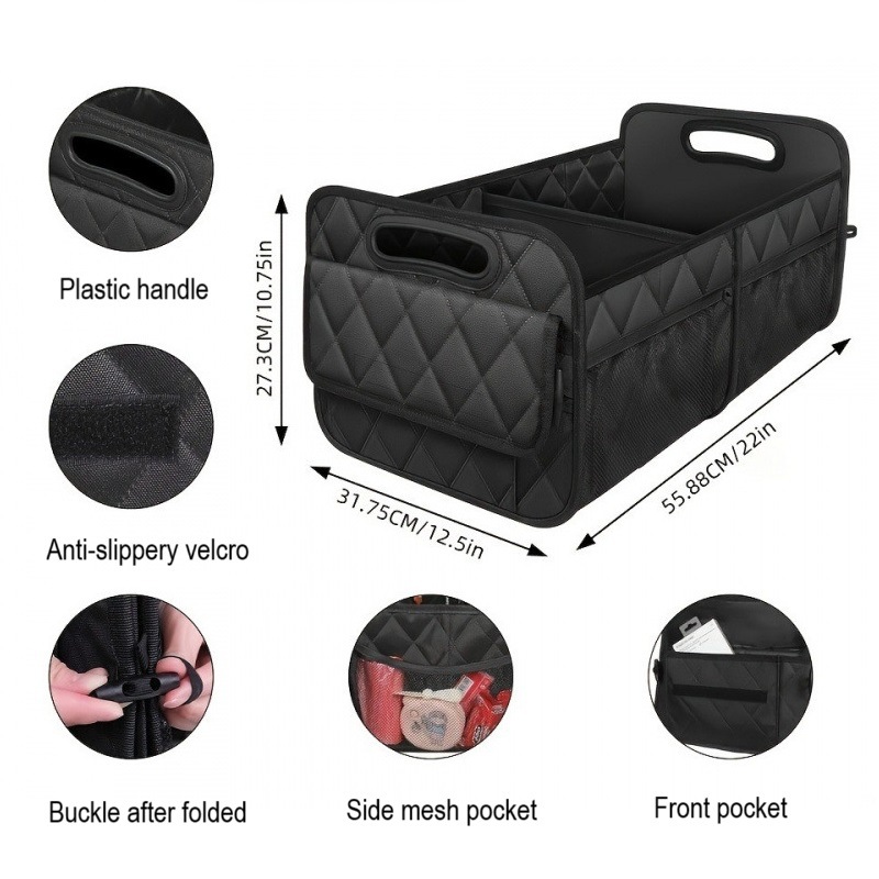 منظم صندوق السيارة للسيارات ال - مراجعة Car Trunk Organizer Foldable Storage Box وسعره