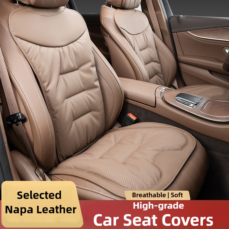 لينة نابا الجلود مقعد السيارة  - مراجعة Leather Car Seat Covers Full Set Universal وسعره