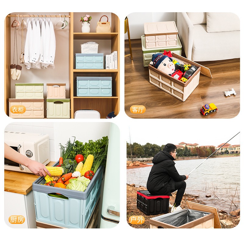 صندوق تخزين قابل للطي لصندوق ا - مراجعة Car Trunk Organizer Foldable Storage Box وسعره