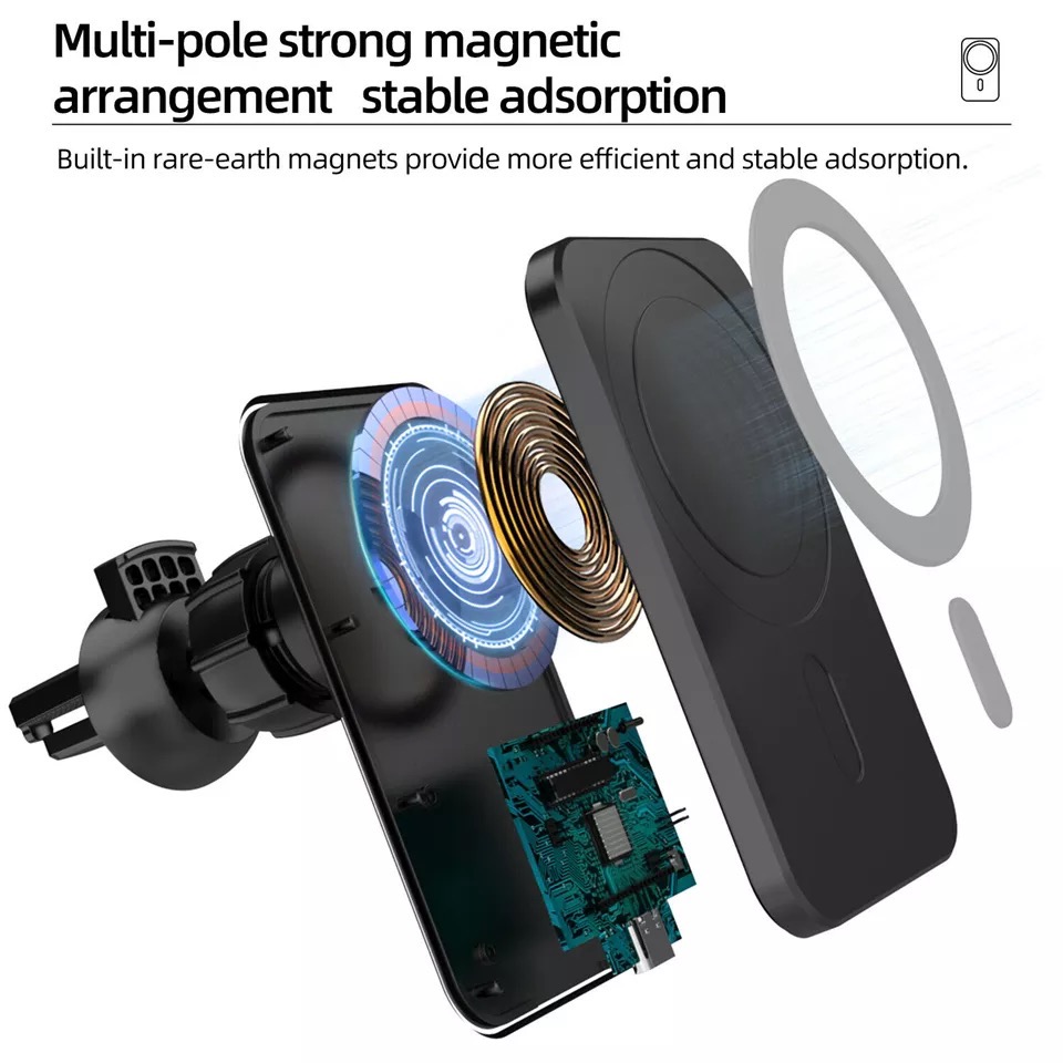 شاحن لاسلكي حامل هاتف السيارة  - مراجعة Wireless Car Charger Mount Fast Charging وسعره