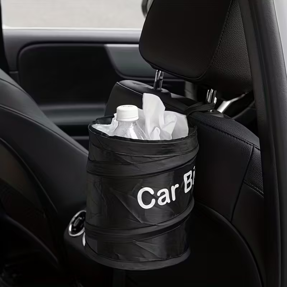 سلة مهملات السيارة منبثقة سودا - مراجعة Waterproof Car Trash Can With Lid وسعره