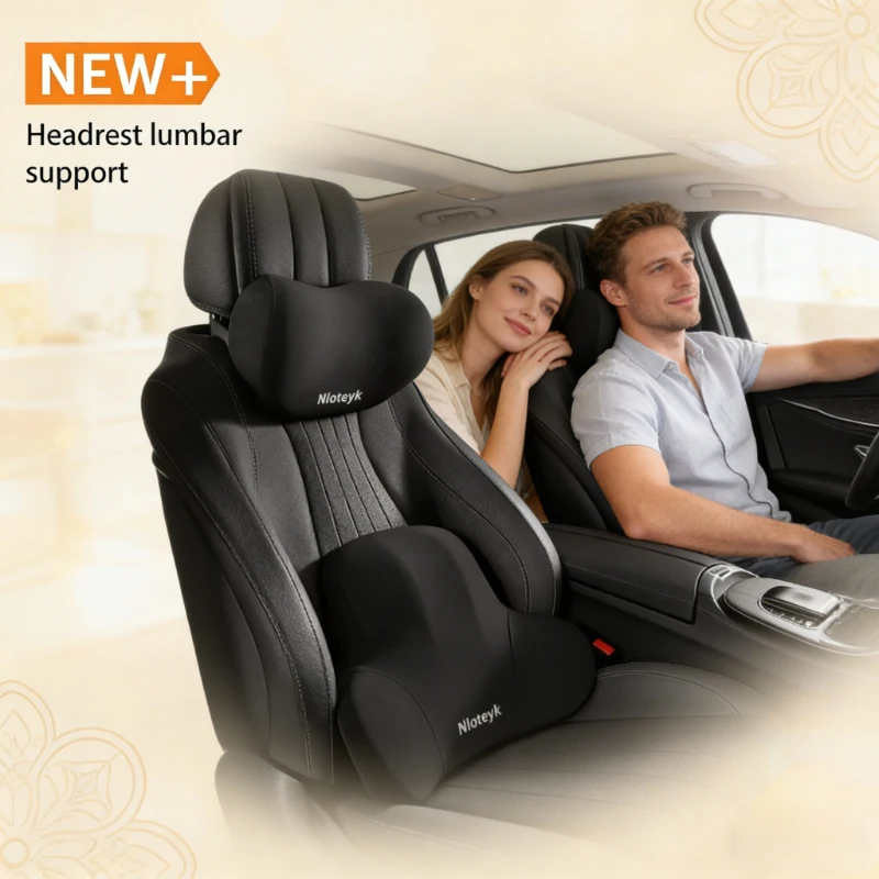 مجموعة وسادة رقبة ودعامة ظهر ل - مراجعة Memory Foam Car Neck Pillow Lumbar Support وسعره