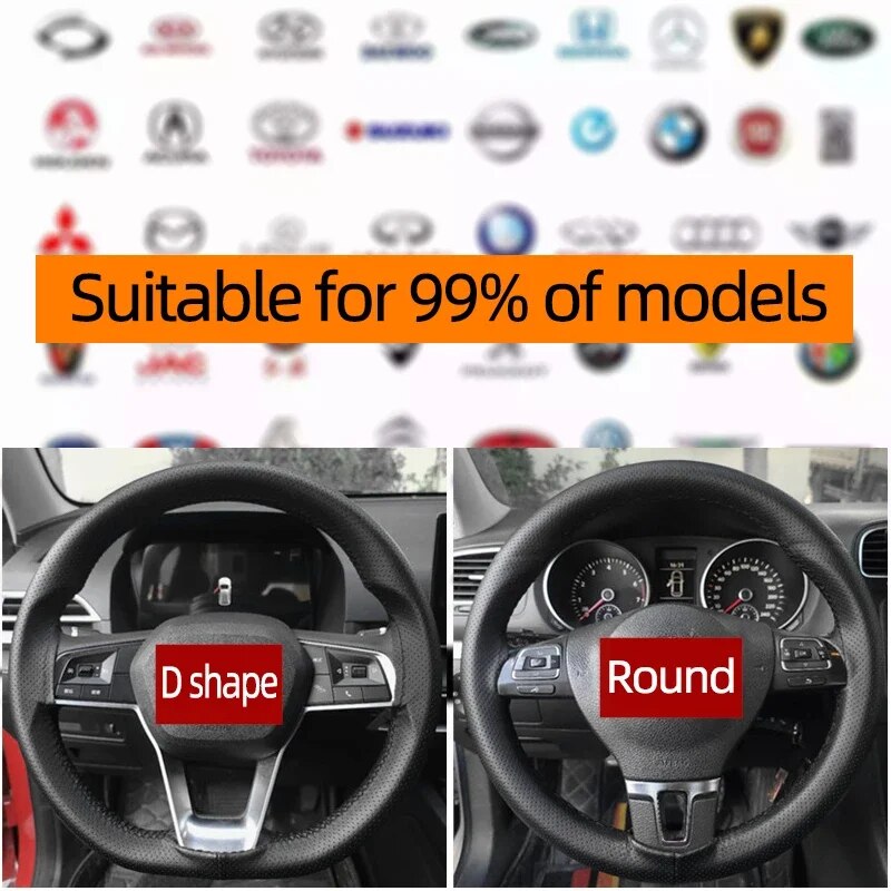 العالمي الجلود عجلة توجيه سيار - مراجعة Car Steering Wheel Cover Anti Slip Breathable وسعره