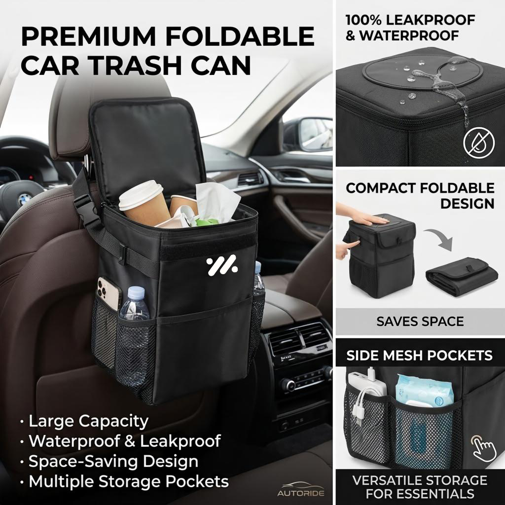 حقيبة تخزين مقاومة للماء لصندو - مراجعة Waterproof Car Trash Can With Lid وسعره