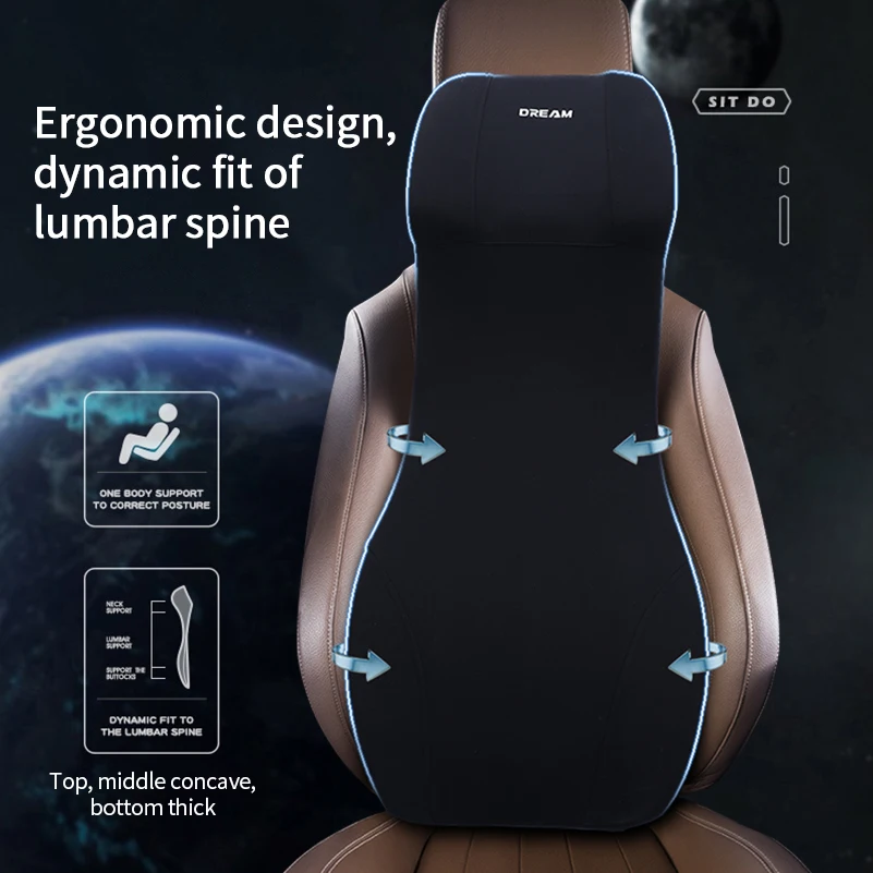 المتكاملة سيارة كرسي داعم للفق - مراجعة Memory Foam Car Neck Pillow Lumbar Support وسعره
