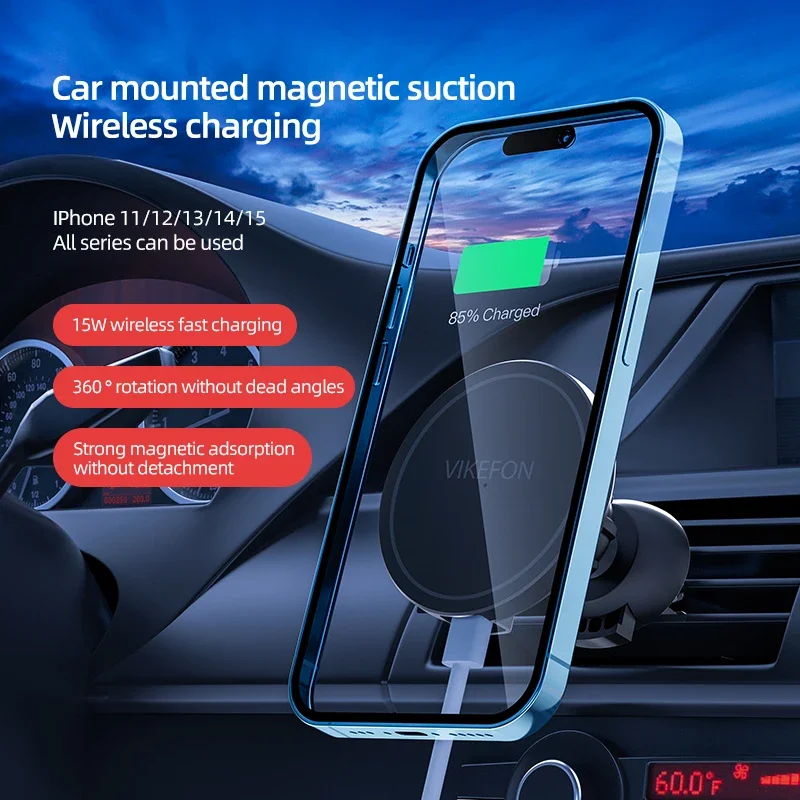 سيارة منفذ الهواء شاحن لاسلكي  - مراجعة Magnetic Phone Holder For Car Vent وسعره