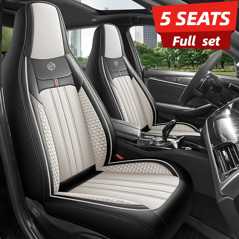 غطاء مقعد سيارة فاخر ثلاثي الأ - مراجعة Leather Car Seat Covers Full Set Universal وسعره