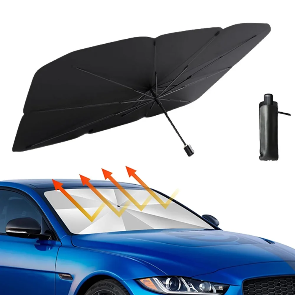 مظلة شمسية محمولة للسيارة لحما - مراجعة Car Sunshade Windshield Umbrella Foldable وسعره