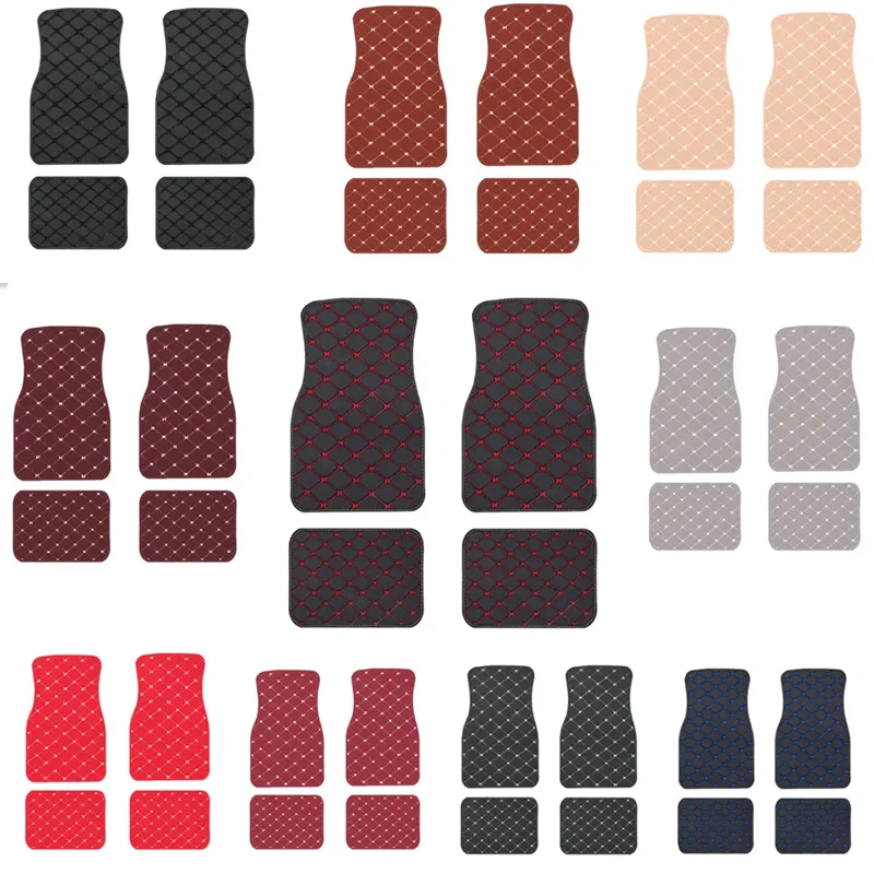 الحصير سيارة 4 قطع العالمي بو  - مراجعة Car Floor Mats Universal Waterproof Leather وسعره