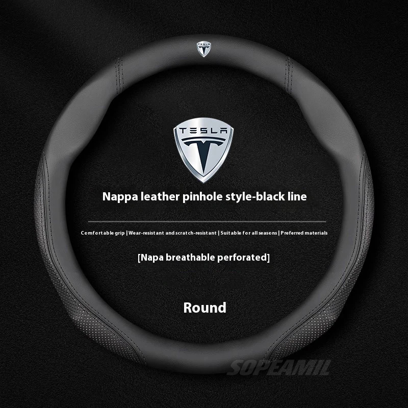 تسلا نموذج 3 نموذج Y نموذج S ن - مراجعة Car Steering Wheel Cover Anti Slip Breathable وسعره